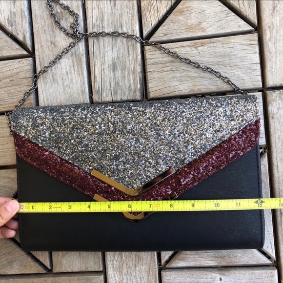 Aldo Black Glitter Clutch Bag - Picture 8 of 10